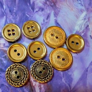 Gold colored metal buttons
